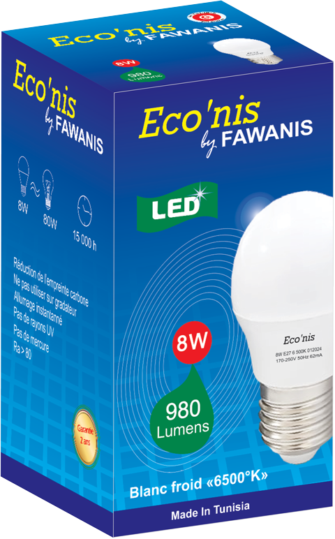 Eco'nis Sphérique 8W E27