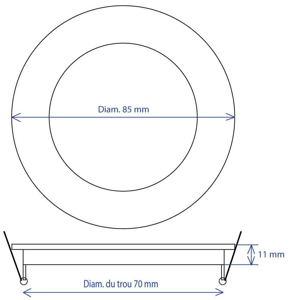 dimensions LED panel 3W