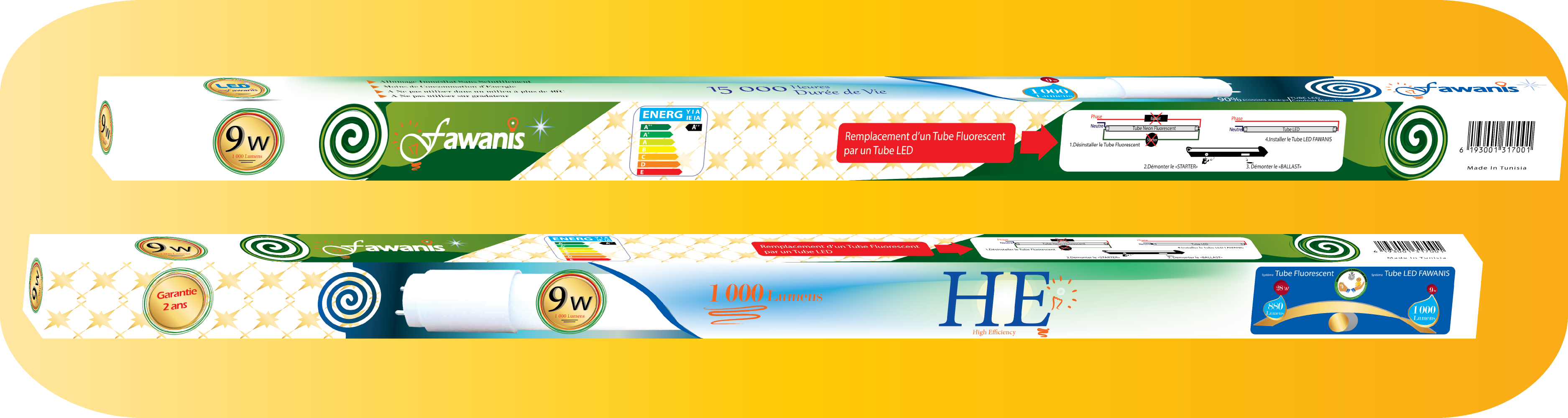 Tubes LED 9W